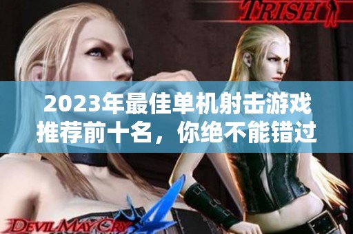 2023年最佳单机射击游戏推荐前十名，你绝不能错过的选择