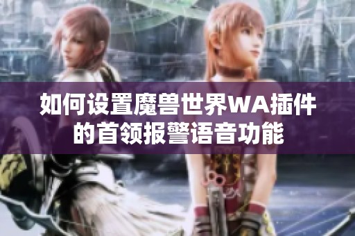 如何设置魔兽世界WA插件的首领报警语音功能