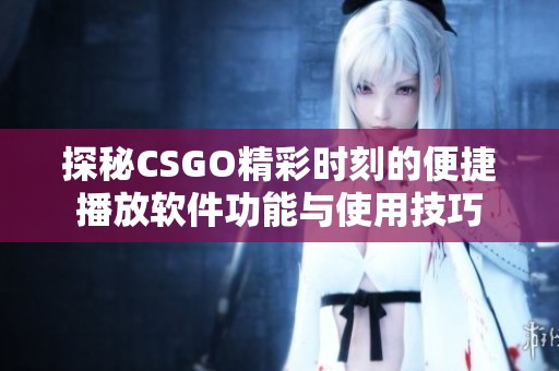 探秘CSGO精彩时刻的便捷播放软件功能与使用技巧