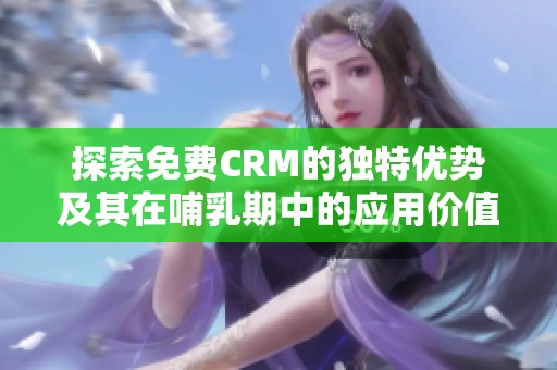 探索免费CRM的独特优势及其在哺乳期中的应用价值