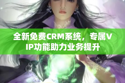 全新免费CRM系统，专属VIP功能助力业务提升