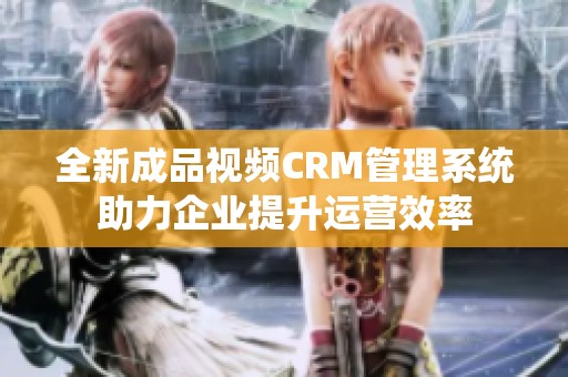 全新成品视频CRM管理系统助力企业提升运营效率