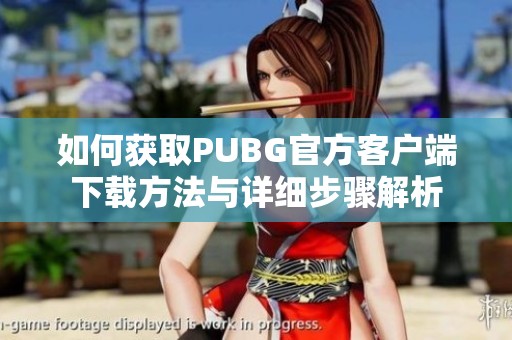 如何获取PUBG官方客户端下载方法与详细步骤解析